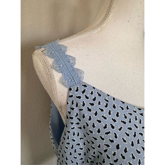 Nordstrom Baby Blue Patterned Tank Lace Straps size Medium - Picture 4 of 6